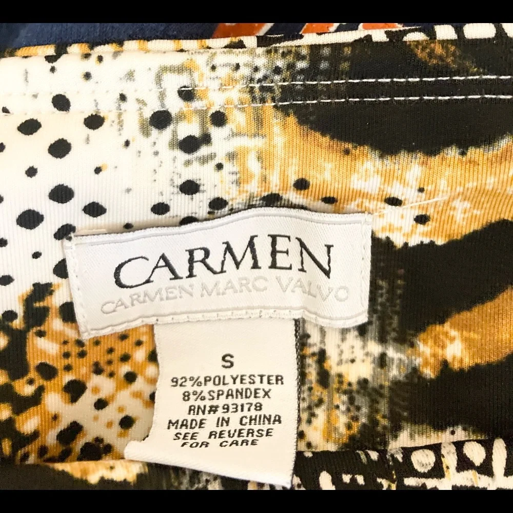 Carmen Marc Valvo Women's Stretch Pencil Skirt Size S Tiger Print NWOT - Picture 2 of 3